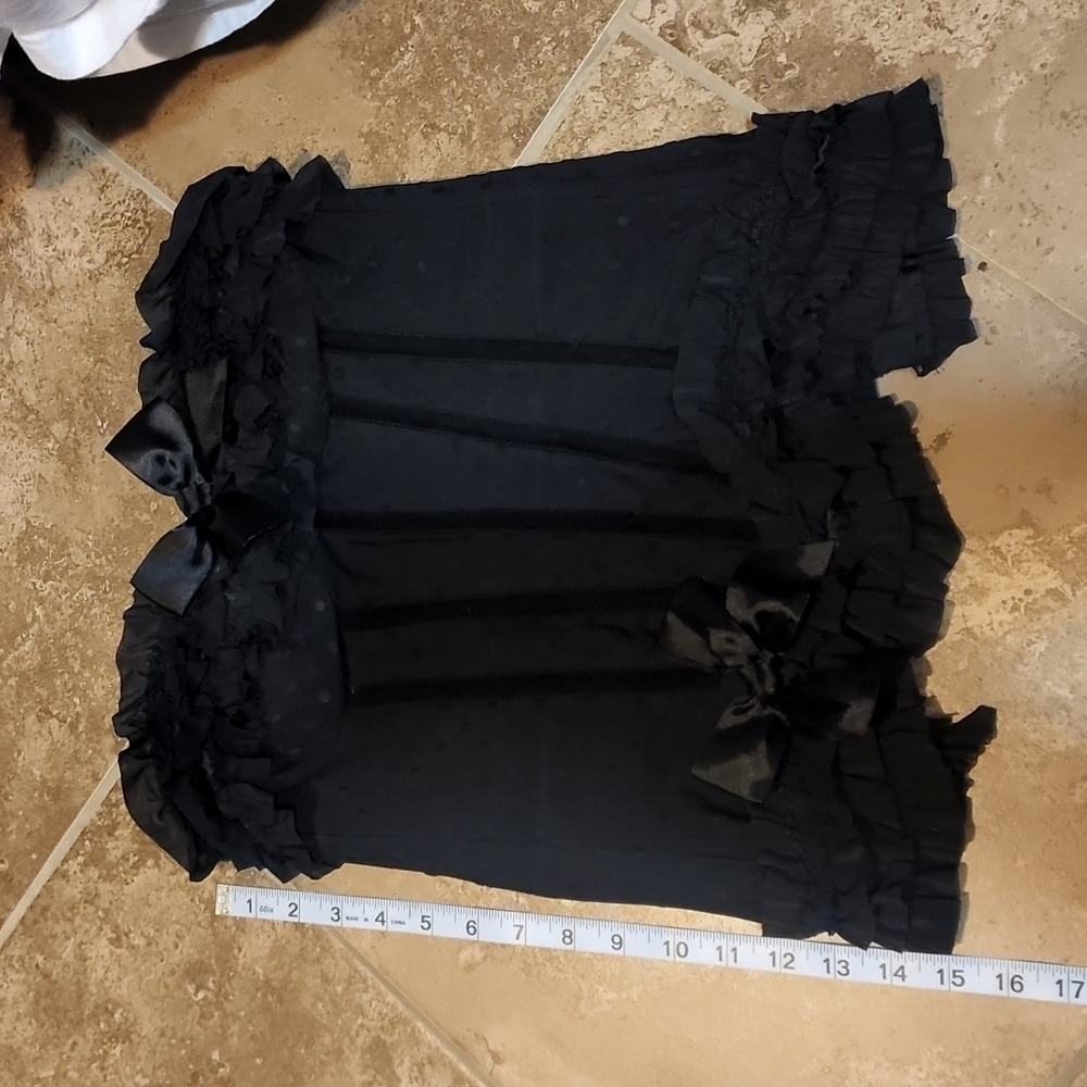 Black polka dotted corset medium
